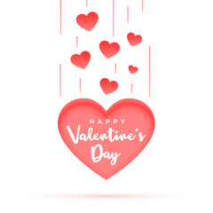 happy valentines day concept background with papercut love heart