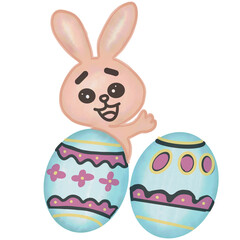 easter bunny and eggs