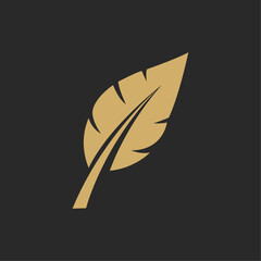 minimal simple feather vector logo template
