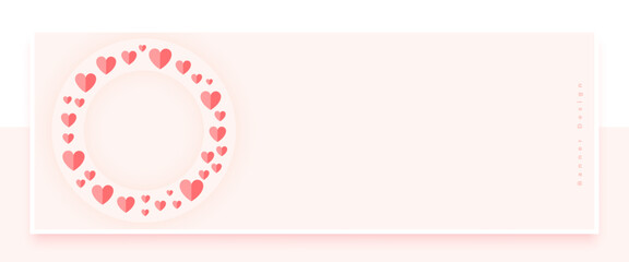 paper style love heart frame romantic banner with text space