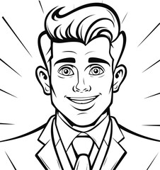 Stylish man with coloring page