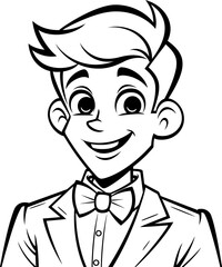 Stylish man with coloring page