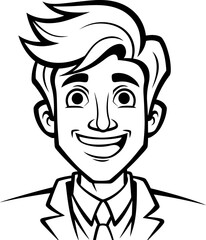 Stylish man with coloring page