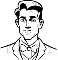 Stylish man with coloring page