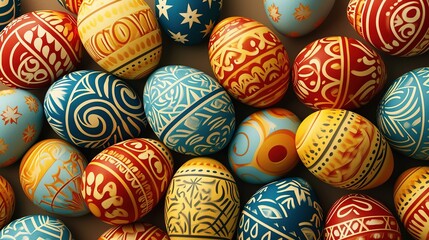Fototapeta na wymiar Easter eggs seamless pattern. Dyed eggs on dark solid background 
