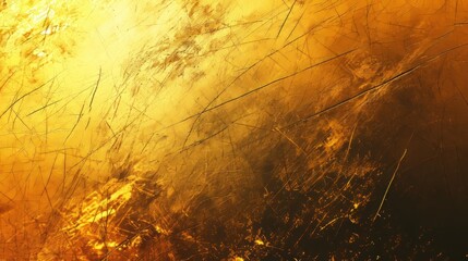 Vibrant gold scratches on a horizontal backdrop with a rough, grungy texture.