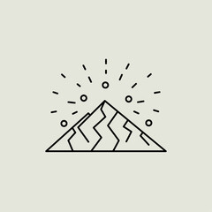 Mountain line art minimal background vector  02
