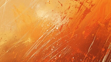 Vivid orange and red grunge texture with dynamic scratches and distressed effects.