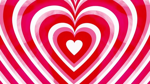 Hypnotizing Valentines Day Hearts Animation Background Loop