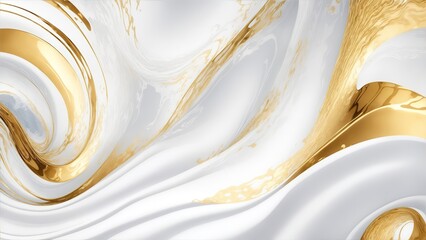 Gold and White waves abstract luxury background