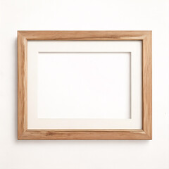 透明な背景に空の垂直フレームのモックアップ、絵画、写真、ポスター用のアートワークテンプレート、1つのオーク材のフレームのモックアップデザイン要素