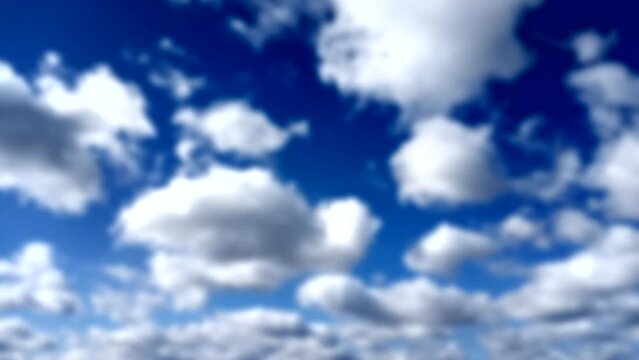 Blurred blue sky with white clouds. Time Lapse. Beautiful Blue Sky cloud background.