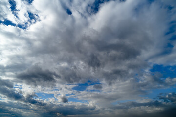 beautiful blue sky with cumulus clouds for abstract background