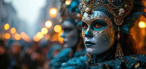 Foto op Plexiglas Colorful Mardi gras carnival masks. Traditional Venice festival © vetre