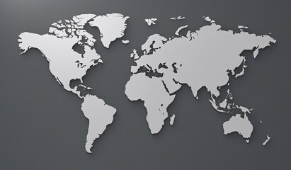 Fototapeta na wymiar black world map on a white background