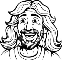 Jesus vector image, coloring page