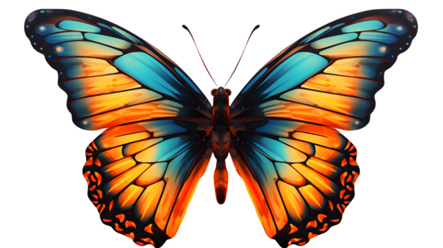 Butterfly Image, Transparent Insect, PNG Format, No Background, Isolated Colorful Flutterer, Winged Beauty