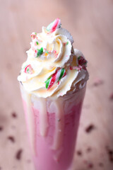 strawberry milkshake with ice cream