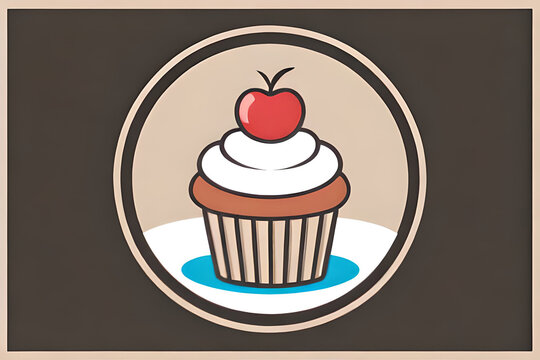 recommend clip art: cupcake circular logo illustration for branding