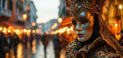 Gardinen Colorful Mardi gras carnival masks. Traditional Venice festival © vetre