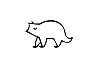 Bush Dog minimal style icon illustration design