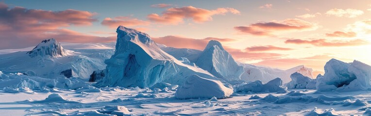 Glaciers at sunset