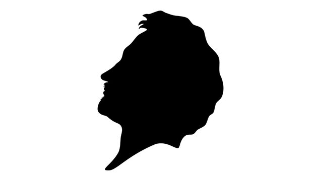 Ludwig I of Bavaria, black isolated silhouette