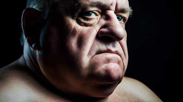 Portrait d'un homme en surpoids