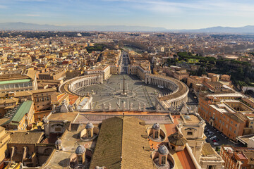 High angle view of St. Peter's square, Vatican City, Rome, Italy