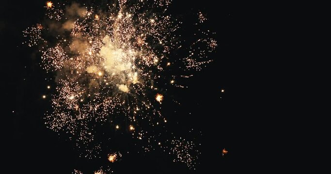 Fireworks on night sky. New year's eve fireworks celebration. Chinese new year. Independence day