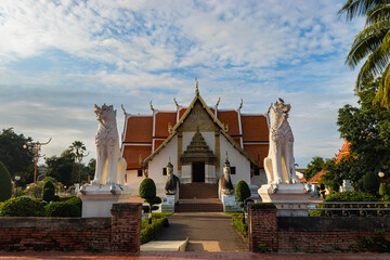 Wat Phumin is the most famous temple and quite unique in design with Lanna style in Nan Province, Thailand.