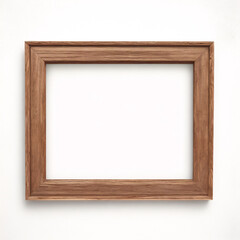 Maqueta de marco vertical vac&iacute;o aislada sobre fondo transparente, plantilla de arte para pintura, fotograf&iacute;a o afiche, elemento de dise&ntilde;o de maqueta de un marco de madera de roble