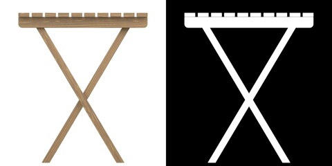 3D rendering illustration of a garden table