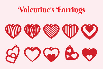 Earrings Valentine's Collection - obrazy, fototapety, plakaty