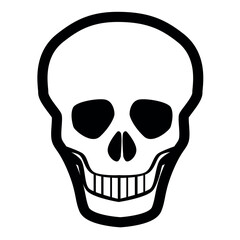 Skull Outline Black On White