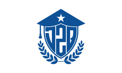 DZQ three letter iconic academic logo design vector template. monogram, abstract, school, college, university, graduation cap symbol logo, shield, model, institute, educational, coaching canter, tech