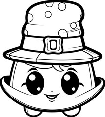 Face cap cartoon vector image, coloring page