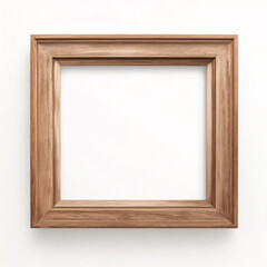 
Marco vertical rectangular fino de madera clara colgado en una pared con textura blanca, plano, vista superior, ilustración 3D