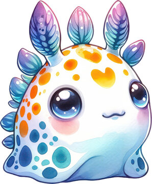 recommend clip art: Nudibranch Sea Slugs, Watercolor Cute Drawing Nudibranch Sea Slugs Sea life animals, nursery style, PNG