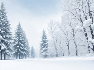 Fototapeta na wymiar A photo of a winter morning, a snowy forest.