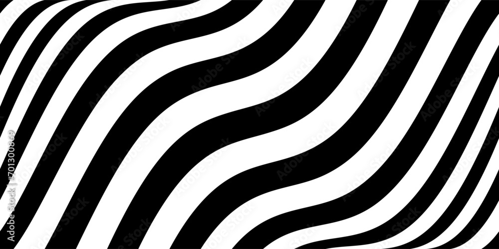 Poster vector wavy stripes pattern. geometric diagonal vector background. black and white lines on paper