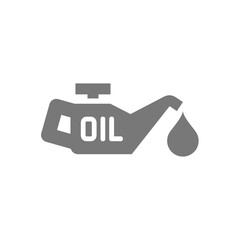Engine or motor oil change indicator. Oil can or canister vector icon.