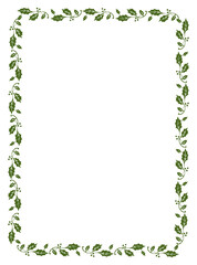 Vector floral leaves frame for your text and picture, frame with floral leaves ornament vector illustration