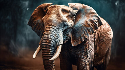 Fototapeta premium Marvels of the Wild: Exploring the Majestic Elephants and their Natural Habitat, generative AI