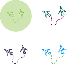 Round Travel Flights Vector Icon