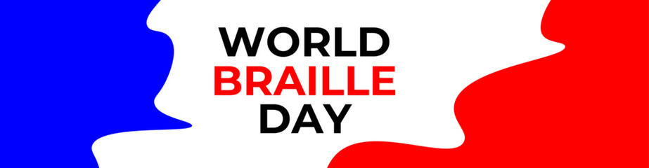 World Braille Day. January 4. Holiday concept. world braille day celebration. suit for website, landing page, poster, banner, brochure, cover, flyer. Vector illustration