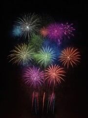 Fototapeta premium Beautiful New Year fireworks in close-up.