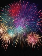 Fototapeta premium Beautiful New Year fireworks in close-up.