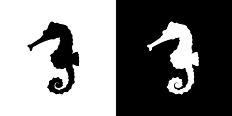 Seahorses silhouette icon. Animal icon. Black animal icon. Silhouette