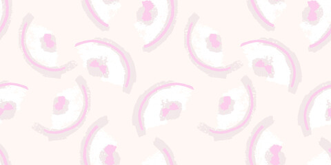 Abstract, monotone, pastel, seamless organic geometric pattern. Vector hand drawn large shape semicircle with textured spots. Template for textile, fashion, print, surface design, fabric, 
